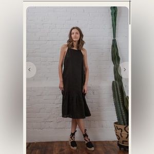 Voloshin - black linen midi dress